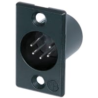 Neutrik Receptacle P series 5 pin male - solder cups - black/silver