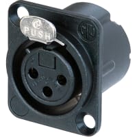 Neutrik Receptacle DLX series 6 pin female - solder - black/silver