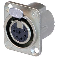 Neutrik Receptacle DLX series 6 pin female - solder - nickel/silver