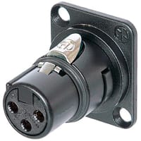 Neutrik Module, XLR, Female, 3-Pin, caBle Housing to D-flange, Black w/ Gold