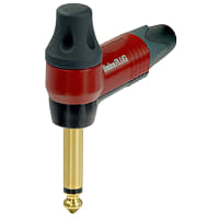 Neutrik TIMBRE plug 1/4" -mono - right angle - large boot - red/Black; 7mm