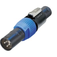 Neutrik Adapter - NL4FC to 3 pin XLR male cable end - pre-wired