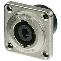 Neutrik Conn AV Speaker Plug 4 Cont Pnl Mnt Insulated STX Series Thru-Hole Silver 250V