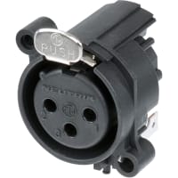 Neutrik XLR Receptacle, 3-Pole, Grounding, Separate Contact-Mating Connector, A Series