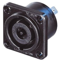 Neutrik Receptacle; speakON; 8 pole; solder; NLT; black; square flange; not round