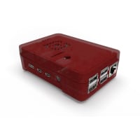 New Age Enclosures Raspberry Pi 4 Enclosure Semi Translucent Red Polycarbonate