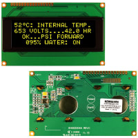 Newhaven Display International OLED Display, Character Height 4.75mm, 4x20 Characters, Parallel/3 Wire SPI, Yellow