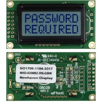 Newhaven Display International Character Display Modules LCD NHD Series 2x8 STN Gray Reflective 8-Bit Parallel