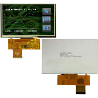 Newhaven Display International Industrial Monitor, Transmissive Color LCD TFT, 5 in, 800 x 400, NHD Series