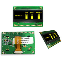 Newhaven Display International OLED Display, Graphic, 128x32 Pixels, Blue, 8-bit Parallel/I2C/SPI, 3V, Yellow