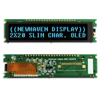 Newhaven Display International Character OLED;2x20;920x23.3;Char OLED Module;Blue;4/8-bit Parallel, SPI, I2C