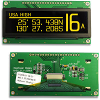 Newhaven Display International OLED Display, Graphic, 256x64 Pixels, 8-bit SPI Wire or 4-Wire SPI, Yellow