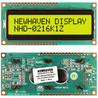 Newhaven Display International Character Display Modules LCD NHD 2x16 STN Yel Grn Transflective 8-Bit Parallel