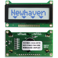 Newhaven Display International Character Display Modules LCD NHD 8x1 STN Gray Transflective 4-Bit Parallel