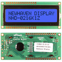 Newhaven Display International Character Display Modules LCD NHD 2x16 STN- Gray Transflective 8-Bit Parallel