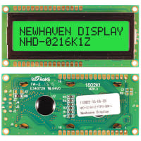 Newhaven Display International Character Display Modules LCD NHD 2x16 STN Gray Transflective 8-Bit Parallel