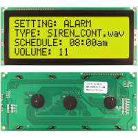 Newhaven Display International Character Display Modules LCD NHD 4x20 STN Y-Green Transflective 8-Bit Parallel