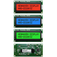 Newhaven Display International Character Display Modules LCD RGB Serial 16x2 FSTN (+) Transflect I2C RS232 SPI