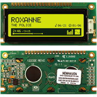 Newhaven Display International LCD Graphic Display;122x32 Pixels;80x36;STN- Y/G;Transflective;8-Bit Parallel