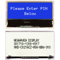 Newhaven Display International Character Display Modules LCD COG NHD Serie 16x2 STN Blue Transmissive 4-Bit SPI