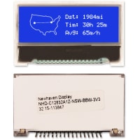 Newhaven Display International Chip on Glass- Graphic;128x32 Pixels;41.4x24.3x4;STN-BLUE;Transmis;4-Bit / SPI