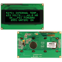 Newhaven Display International OLED Display, Character Height 4.75mm, 4x20 Characters, Parallel/3 Wire SPI, Green