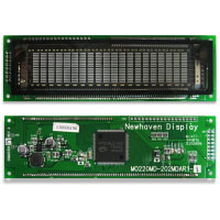 Newhaven Display International VFD Character Module;2x20 character;146x43x19.2;5x8 Dot Matrix;Serial