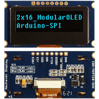 Newhaven Display International OLED Display, Modular, 2x16 Characters, SPI MPU Interface, Blue