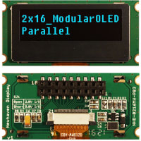 Newhaven Display International OLED Display, Modular, 2x16 Characters, Parallel Interface, Blue