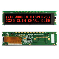 Newhaven Display International Character OLED;2x20;920x23.3;Char OLED Module;Red;4/8-bit Parallel, SPI, I2C