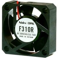 Nidec Copal Electronics Brushless DC Fan, 30X30X10mm, 5V DC, .09m3/min flow, 23 Pa, 17db, sleeve bearing