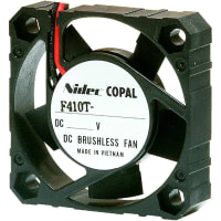 Nidec Copal Electronics Brushless DC Fan, 40X40X10mm, 12V DC, .15m3/min flow, 18db, sleeve bearing