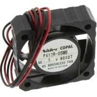 Nidec Copal Electronics DC Fan, 41X41X12.2mm, 5V DC, .15m3/min flow, 26 Pa, 23db, 1 ball & 1 sleve barn