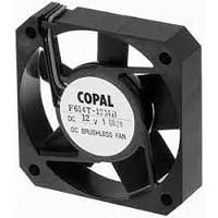 Nidec Copal Electronics Brushless DC Fan, 62X62X14.5mm, 12V DC, .36m3/min, 20 Pa, 23db, 1 sleeve bearin