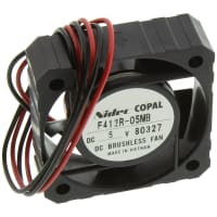 Nidec Copal Electronics DC Fan, 41X41X12.2mm, 5V DC, .11m3/min flow, 15 Pa, 16db, 1 ball & 1 sleve barn