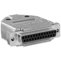 Northern Technologies Connector d-sub 25 crimp cont receptacle w/cont and metalized plastic hood