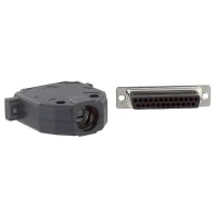 Northern Technologies connector, d-sub kit, 25 crimp cont receptacle w/contacts and black plastic hood