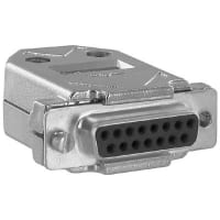 Northern Technologies connector, d-sub kit, 15 crimp cont receptacle w/cont and metalized plastic hood