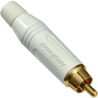 Amphenol Audio Connector RCA Gold Plate Cnts Plug 1 Solder White