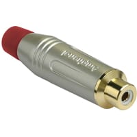 Amphenol Audio RCA Female Cable Connector, Gold Plated Contacts, Diecast Shell, Satin Finish, R