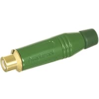 Amphenol Audio Connector, RCA, Gold Plate Cnts, Jack, 1, Solder, Green