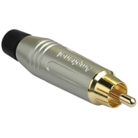 Amphenol Audio RCA Male Cable Connector, Gold Plated Contacts, Diecast Shell, Satin Finish, Bla