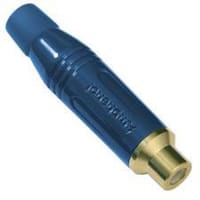 Amphenol Audio Connector, RCA, Gold Plate Cnts, Jack, 1, Solder, Blue