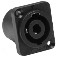 Amphenol Audio Conn, Jack, Speaker, Thru-Hole, SP Series, Black, 4 Pole, 30A, 133V