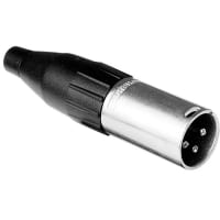 Amphenol Audio XLR Connector, Male Plug, Straight, 3 Pin