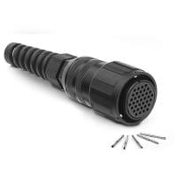 Amphenol Audio 25 Pole Heavy Duty Cable Connector, Female, Black Finish. Contacts Included