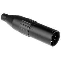 Amphenol Audio 5 Pole XLR Male Cable Connector, Machined Contacts, Black Finish