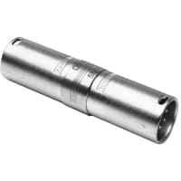 Amphenol Audio 5 Pole XLR Male to Male Metal In-line Adaptor, Prewired, Nickel Finish