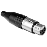 Amphenol Audio 6 Pole XLR Female Cable Connector, Machined Contacts, Nickel Finish