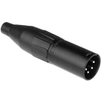 Amphenol Audio 4 Pole XLR Male Cable Connector, Machined Contacts, Black Finish, Bulk Packaging